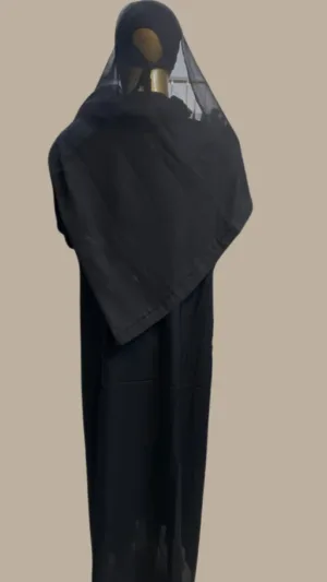 Nida abaya with thread work – Dubai Abaya Design | Elegant Nida Abaya with Thread Work Embroidery (photo 5)