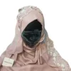Chiffon scarf hijab in real Kashka chiffon with embroidered edge