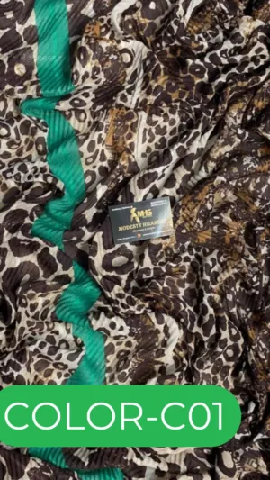 Scarf for Girls – Cotton Hijab with Self Print - C01