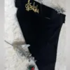 Arabic niqab style – black naqab with gold MashAllah calligraphy