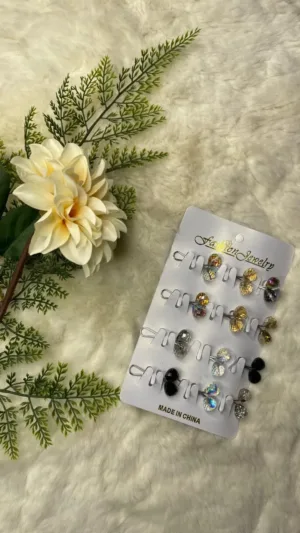 Silver hijab pins-loop Pins Set of 12