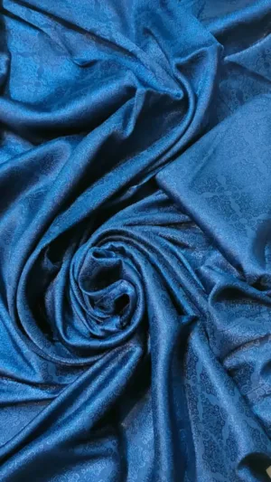 Self Print Silk Hijab – Party Wear Edition - Blue