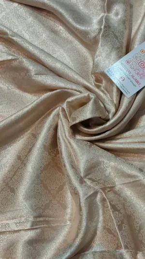 Self Print Silk Hijab – Party Wear Edition - Beige