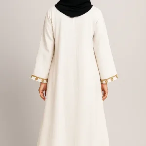 White embroidered abaya