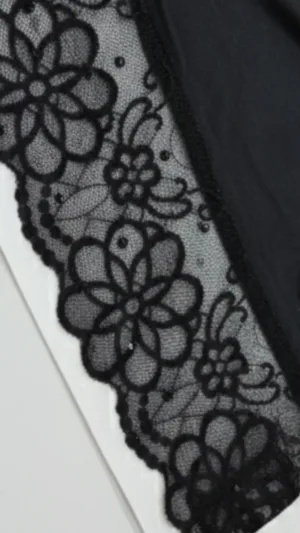 Black hijab cap – Black Hijab Under Cap with Floral Lace Front (photo 2)