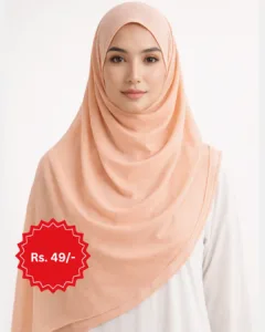 Peach shimmer hijab – Peach Shimmer Chiffon Hijab – Lightweight Semi-Sheer Scarf (photo 3)