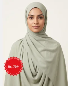 Light grey crinkle hijab – Light Grey Crinkle Hijab – Soft Everyday Scarf (photo 3)