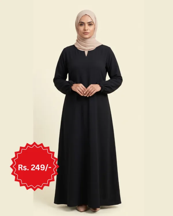 Black Modest Abaya Length Dress