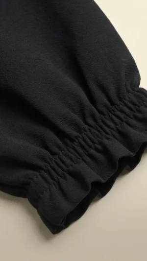 Black Modest Abaya with Beige Hijab