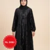 Ladies burka – black tassel abaya with soft sheen