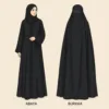 Abaya or burkha: side-by-side illustration of a black abaya with hijab and a full-coverage burkha